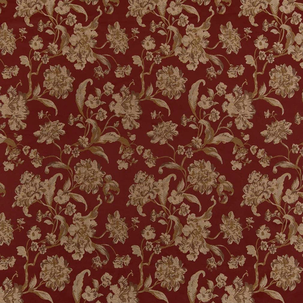 D1840 Currant Cecile by Charlotte Designer Fabric Vintage Elegance 100% Woven Polyester Asia Exceeds 120,000 Wyzenbeek Rubs (Heavy Duty) </p><p>Repeat: Horizontal: 14.5" x Vertical: 24.5" 54 Inches - Swanky Fabrics -