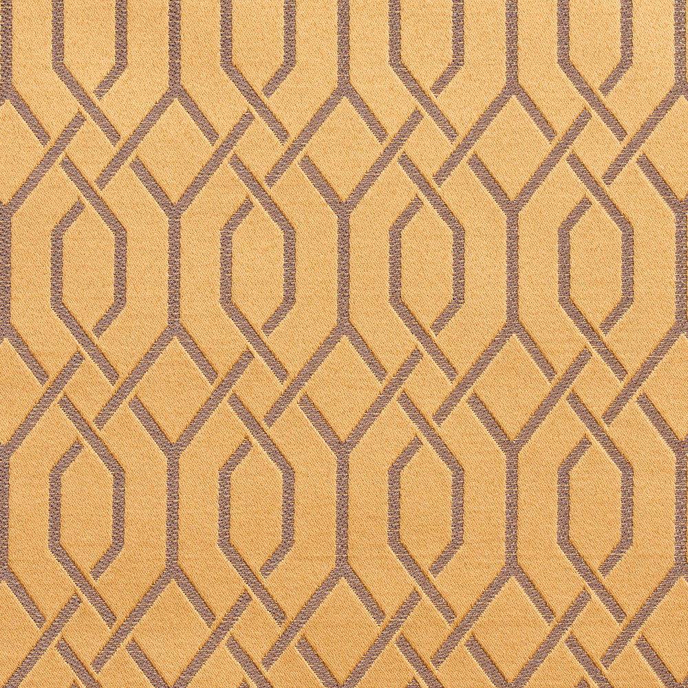 D186 Gold Lattice by Charlotte Designer Fabric Sateens 100% Woven Polyester Asia Exceeds 100,000 Wyzenbeek Rubs (Heavy Duty) Horizontal: 2" x Vertical: 2.75" 54 Inches - Swanky Fabrics -