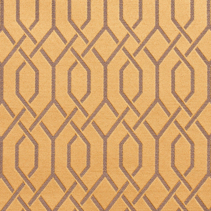 D186 Gold Lattice by Charlotte Designer Fabric Sateens 100% Woven Polyester Asia Exceeds 100,000 Wyzenbeek Rubs (Heavy Duty) Horizontal: 2" x Vertical: 2.75" 54 Inches - Swanky Fabrics -
