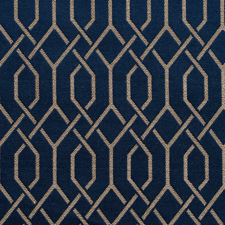 D189 Sapphire Lattice by Charlotte Designer Fabric Sateens 100% Woven Polyester Asia Exceeds 100,000 Wyzenbeek Rubs (Heavy Duty) </p><p>Repeat: Horizontal: 2" x Vertical: 2.75" 54 Inches - Swanky Fabrics -