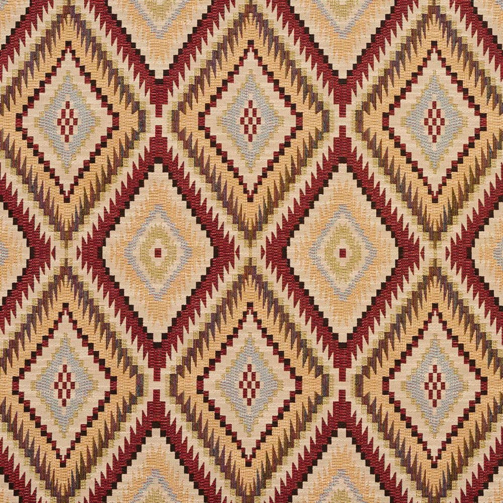 D2005 Veranda by Charlotte Designer Fabric Southwest 82% Polyester, 18% Cotton Asia Exceeds 90,000 Wyzenbeek Rubs (Heavy Duty) </p><p>Repeat: Horizontal: 7" x Vertical: 10" 54 Inches - Swanky Fabrics -