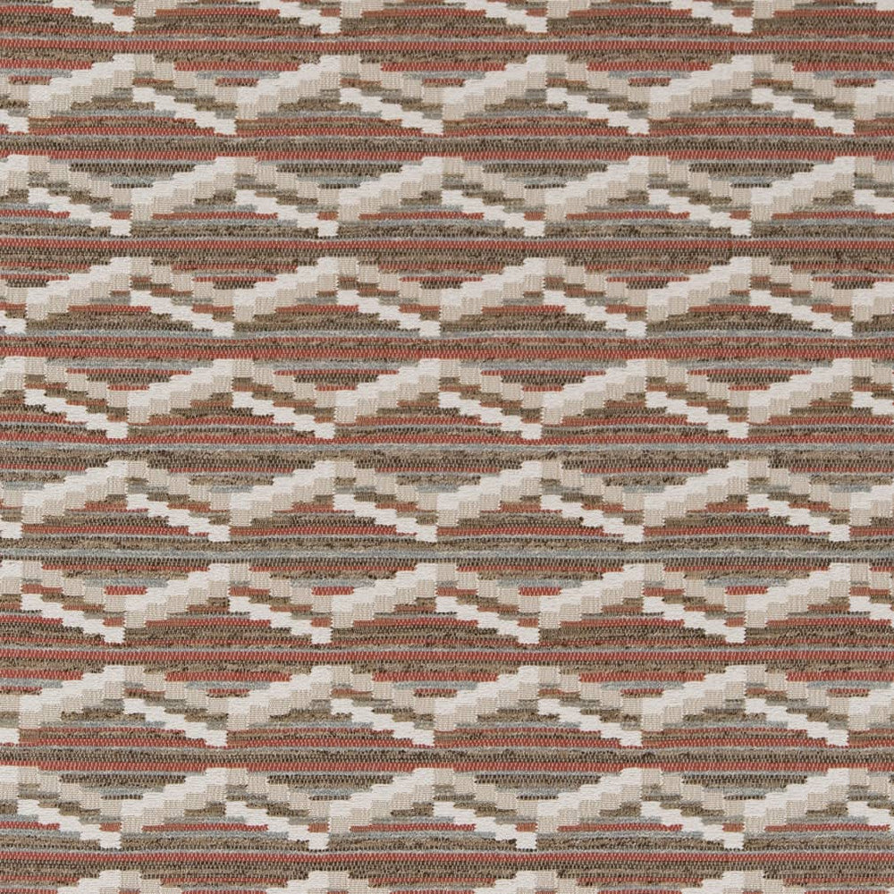 D2022 Clay by Charlotte Designer Fabric Southwest 96% Woven Polypropylene, 4% Polyester Made In USA Exceeds 60,000 Wyzenbeek Rubs (Heavy Duty) </p><p>Repeat: Horizontal: 5" x Vertical: 5" 54 Inches - Swanky Fabrics -