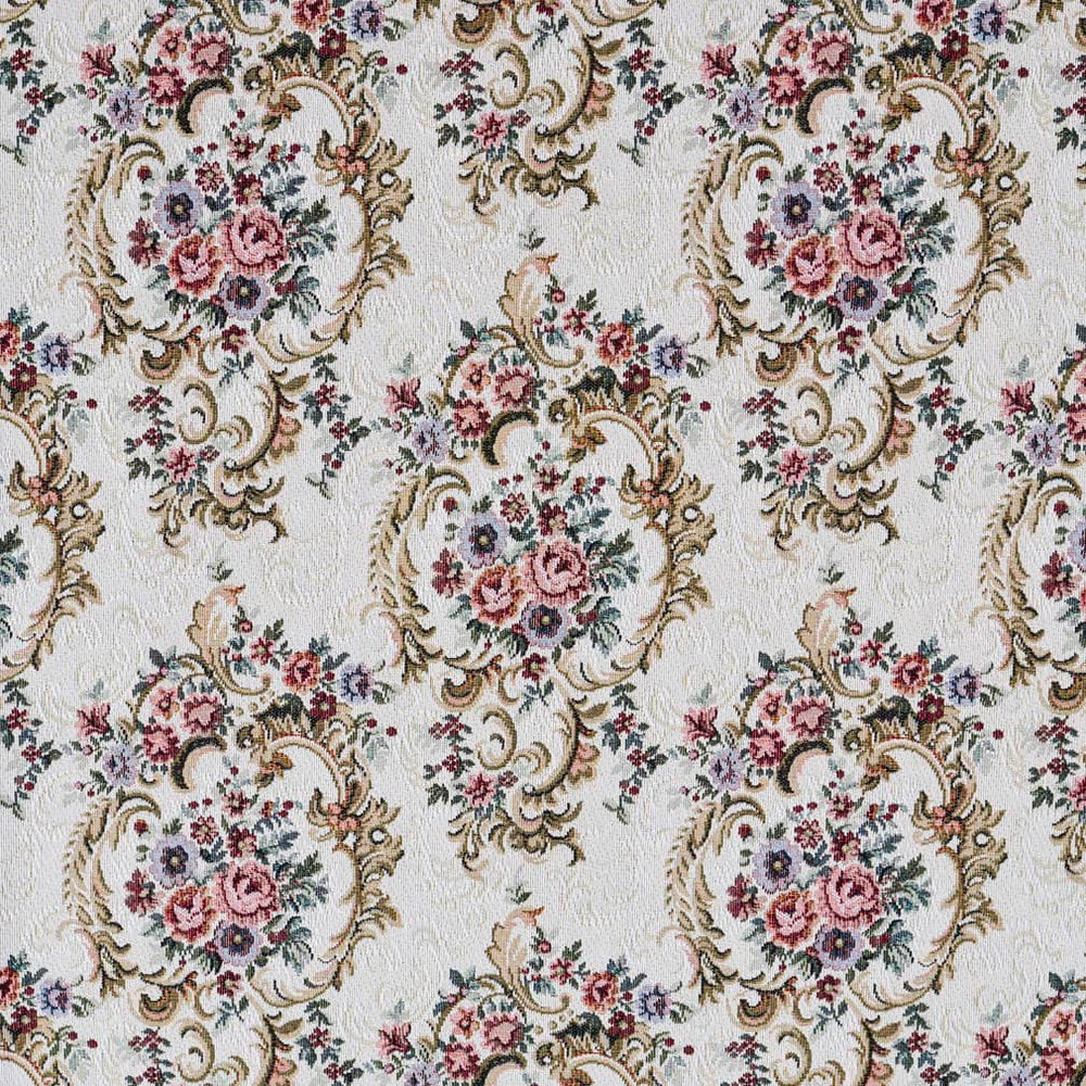 D2064 Ivory by Charlotte Designer Fabric Tapestry Classics II 60% Polyester, 40% Cotton Asia Exceeds 30,000 Wyzenbeek Rubs (Heavy Duty) </p><p>Repeat: Horizontal: 14" x Vertical: 14" 54 Inches - Swanky Fabrics -