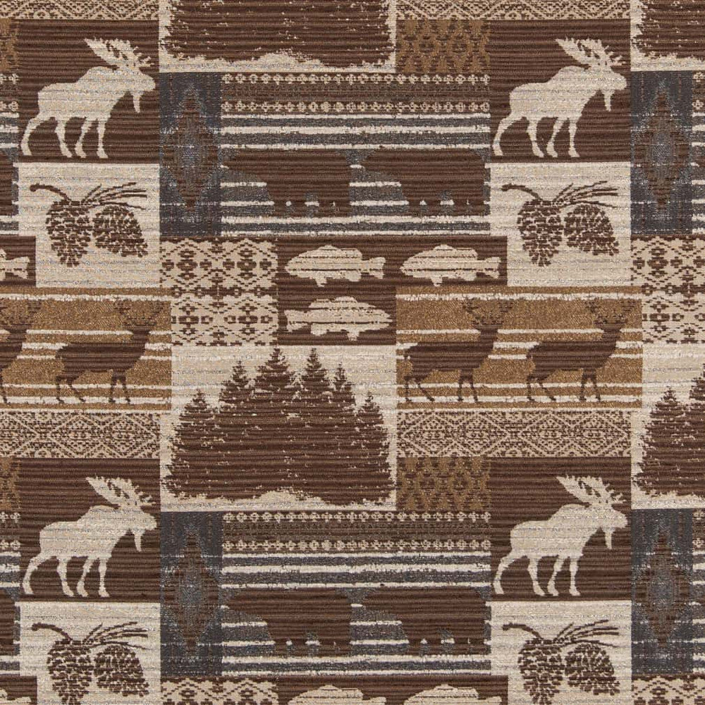 D2689 Moose Slate by Charlotte Designer Fabric Novelty Tapestry 95% Polyester, 5% Rayon Asia Exceeds 100,000 Wyzenbeek Rubs </p><p>Repeat: Horizontal 14.5" x Vertical 13" 54 Inches - Swanky Fabrics -