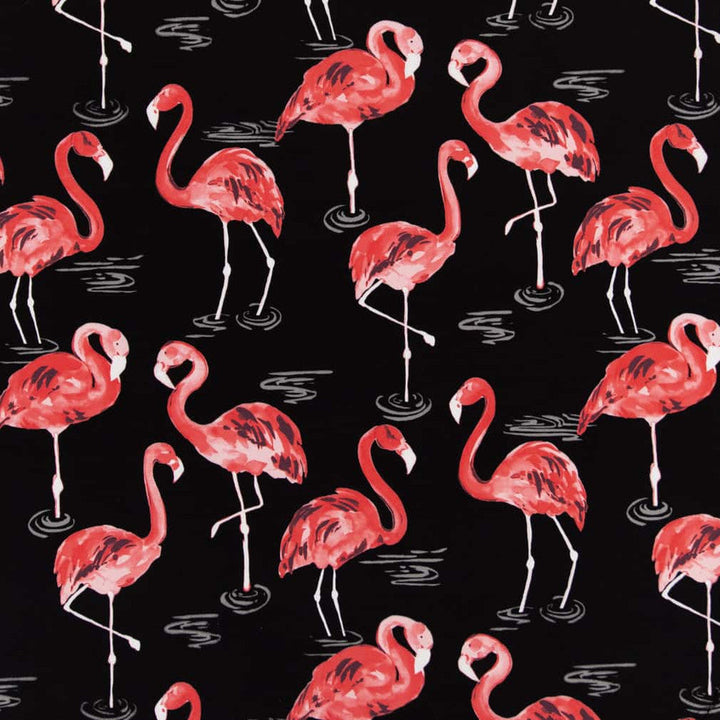 D2730 Flamingo by Charlotte Designer Fabric Patio Prints II 100% Spun Polyester Asia Exceeds 60,000 Wyzenbeek Rubs </p><p>Repeat: Horizontal 25" x Vertical 25" 54 Inches - Swanky Fabrics -