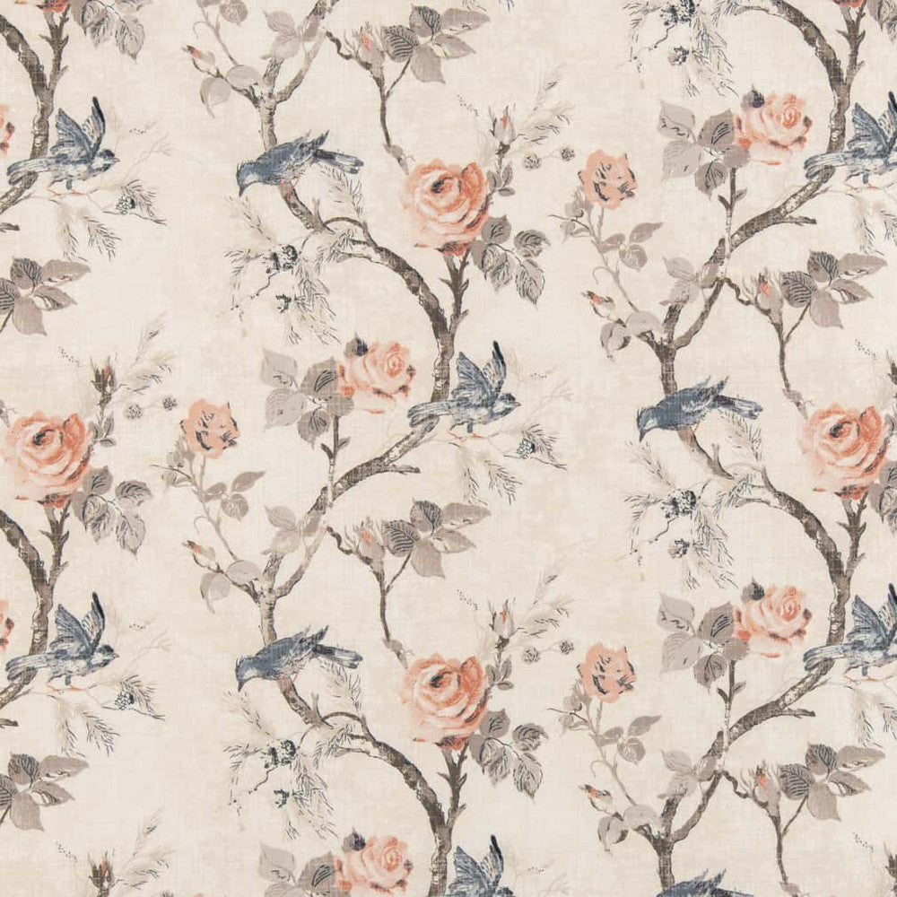 D2918 Peach by Charlotte Designer Fabric Crypton Prints 100% Polyester Asia Exceeds 60,000 Wyzenbeek Rubs </p><p>Repeat: Horizontal 27" x Vertical 16.75" 54 Inches - Swanky Fabrics -