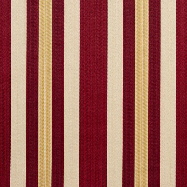 D302 Ruby Noble Stripe by Charlotte Designer Fabric Old World Classics 70% Polyester, 30% Cotton Spain Exceeds 30,000 Wyzenbeek Rubs (Heavy Duty) Horizontal: 7" 54 Inches - Swanky Fabrics -