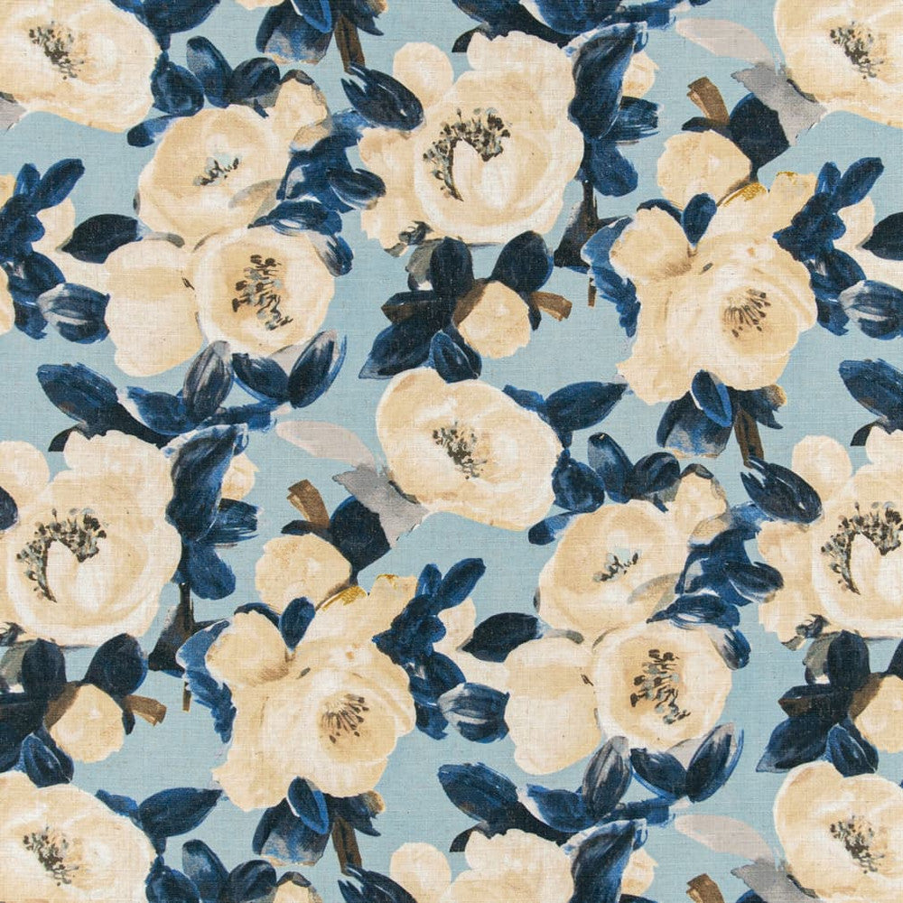 D3344 Bluebell by Charlotte Designer Fabric Linen Prints 91% Polyester, 9% Linen Asia Exceeds 100,000 Wyzenbeek Rubs (Heavy Duty) </p><p>Repeat: Horizontal 27" x Vertical 26" 54 Inches - Swanky Fabrics -