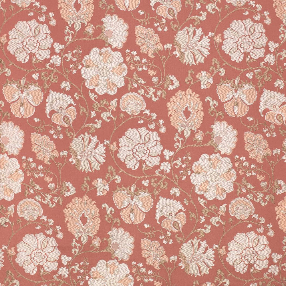 D4407 Eve Coral by Charlotte Designer Fabric Vintage Damask 100% Polyester Asia </p><p>Repeat: Horizontal 14.5" x Vertical 14.75" 54 Inches - Swanky Fabrics -