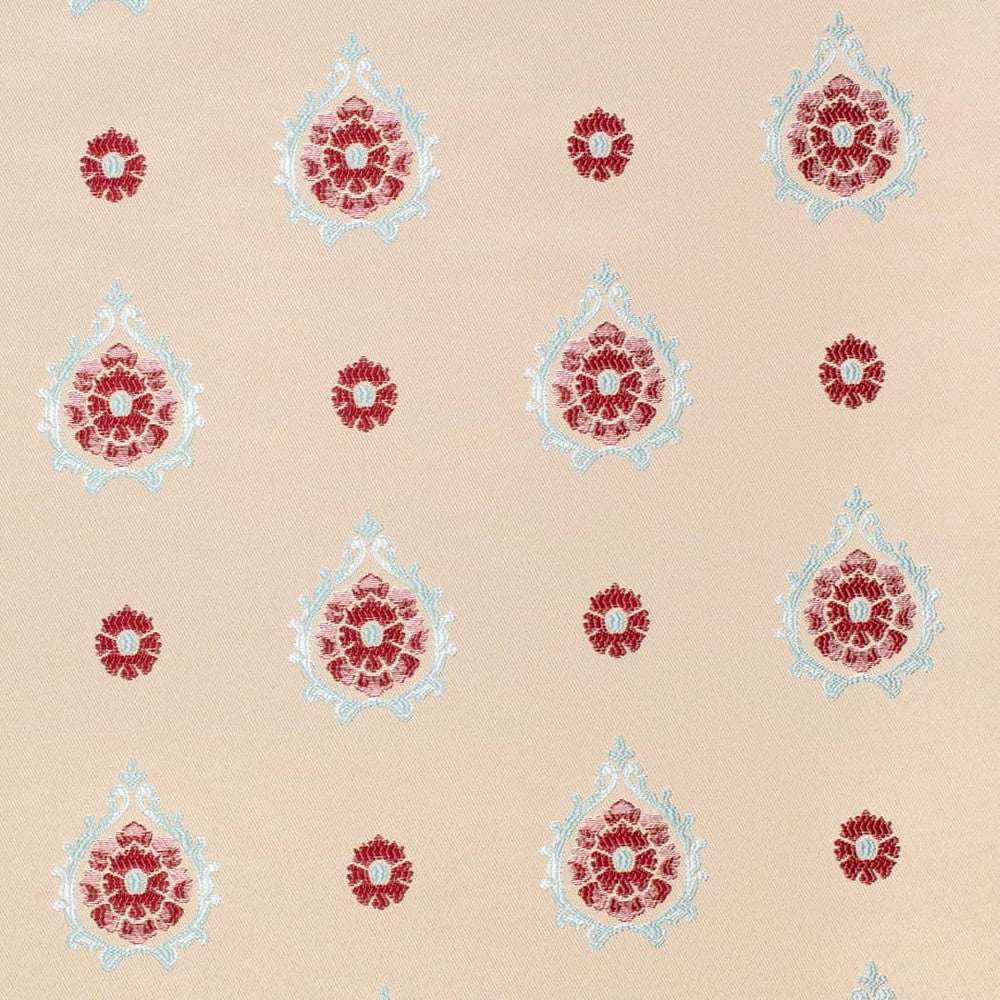 D4413 Aurora Cardinal by Charlotte Designer Fabric Vintage Damask 100% Polyester Asia </p><p>Repeat: Horizontal 7.5" x Vertical 7" 54 Inches - Swanky Fabrics -