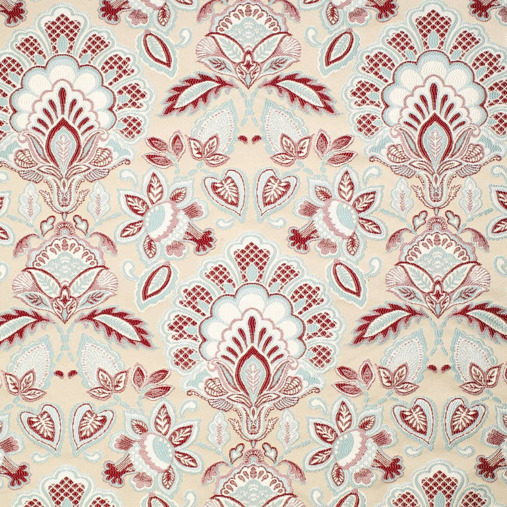 D4433 Felicity Cardinal by Charlotte Designer Fabric Vintage Damask 100% Polyester Asia </p><p>Repeat: Horizontal 14.75" x Vertical 18.25" 54 Inches - Swanky Fabrics -