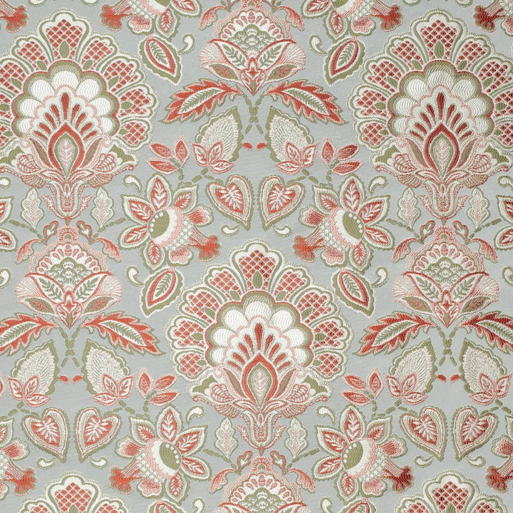 D4436 Felicity Aqua by Charlotte Designer Fabric Vintage Damask 100% Polyester Asia </p><p>Repeat: Horizontal 14.75" x Vertical 18.25" 54 Inches - Swanky Fabrics -