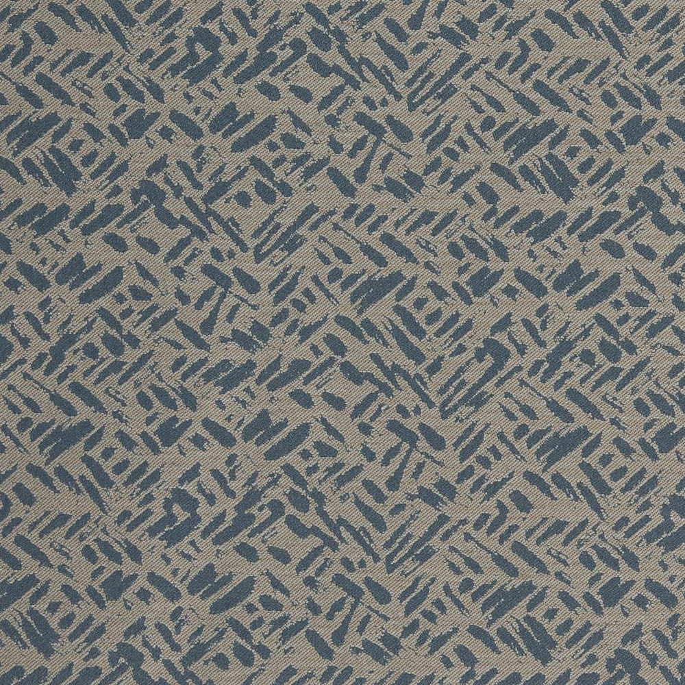 D911 Rice/Cobalt by Charlotte Designer Fabric Durables III 100% Woven Polyester Made In USA Exceeds 100,000 Wyzenbeek Rubs (Heavy Duty) Horizontal 7.25" x Vertical 6.75" 54 Inches - Swanky Fabrics -