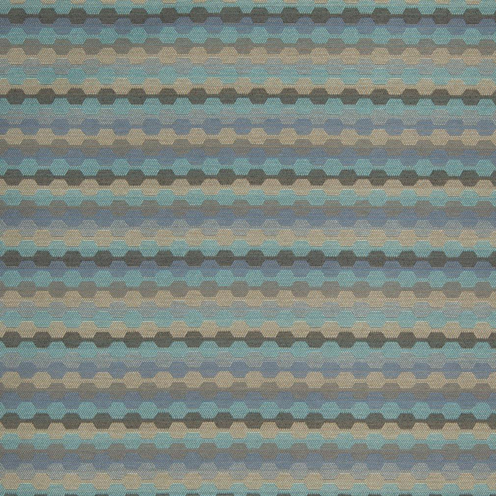 D918 Rope/Azure by Charlotte Designer Fabric Durables III 100% Woven Polyester Made In USA Exceeds 100,000 Wyzenbeek Rubs (Heavy Duty) Horizontal 1" x Vertical 7.25" 54 Inches - Swanky Fabrics -