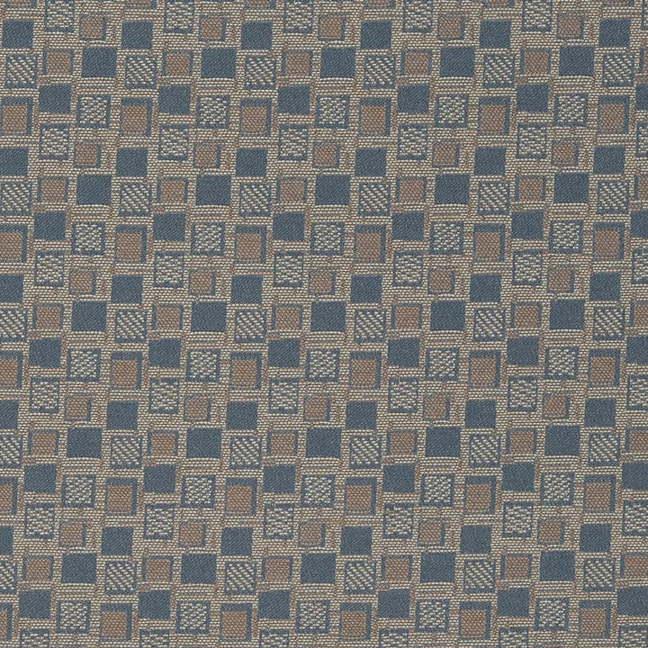 D927 Squares/Sapphire by Charlotte Designer Fabric Durables III 100% Woven Polyester Made In USA Exceeds 100,000 Wyzenbeek Rubs (Heavy Duty) Horizontal 1.75" x Vertical 1.75" 54 Inches - Swanky Fabrics -