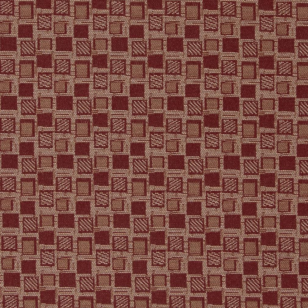 D928 Squares/Spice by Charlotte Designer Fabric Durables III 100% Woven Polyester Made In USA Exceeds 100,000 Wyzenbeek Rubs (Heavy Duty) Horizontal 1.75" x Vertical 1.75" 54 Inches - Swanky Fabrics -