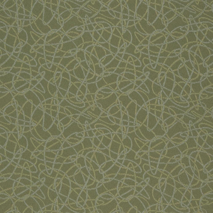 D934 Squiggles/Sage by Charlotte Designer Fabric Durables III 100% Woven Polyester Made In USA Exceeds 100,000 Wyzenbeek Rubs (Heavy Duty) Horizontal 7.25" x Vertical 7.25" 54 Inches - Swanky Fabrics -