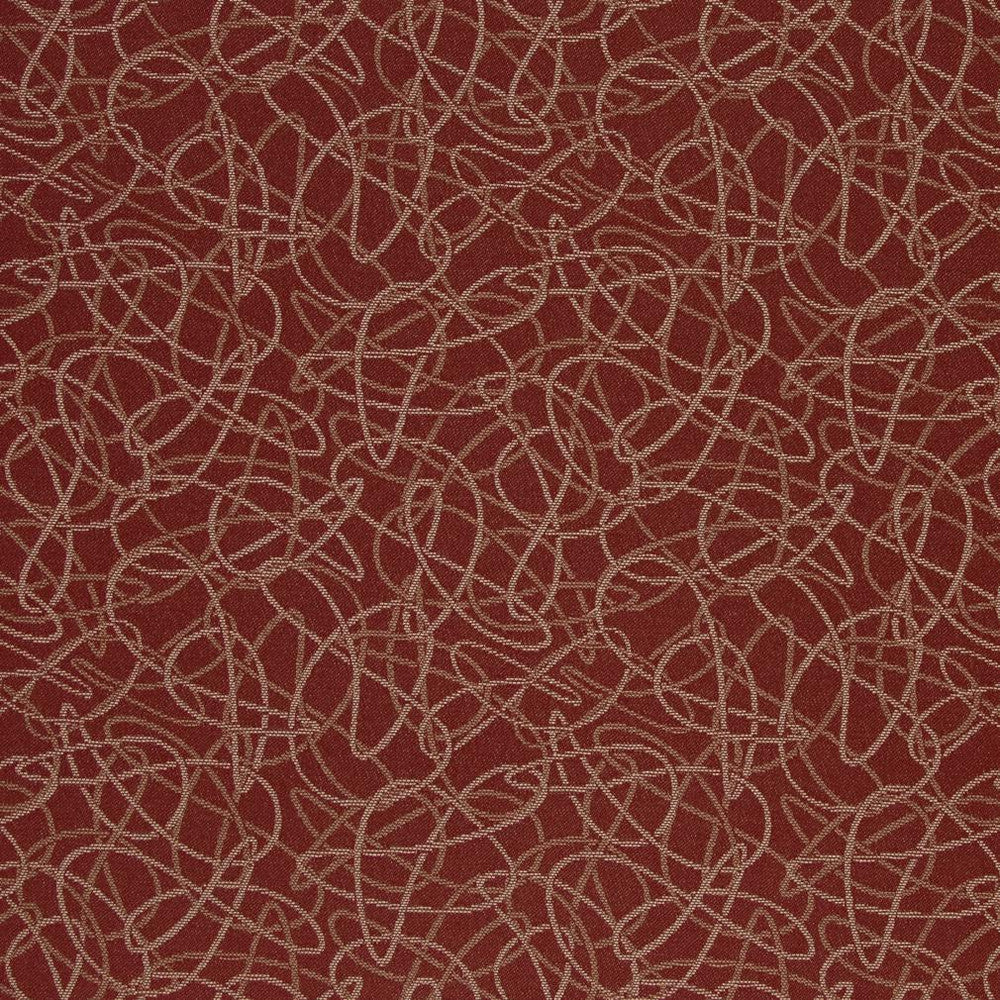 D936 Squiggles/Spice by Charlotte Designer Fabric Durables III 100% Woven Polyester Made In USA Exceeds 100,000 Wyzenbeek Rubs (Heavy Duty) Horizontal 7.25" x Vertical 7.25" 54 Inches - Swanky Fabrics -