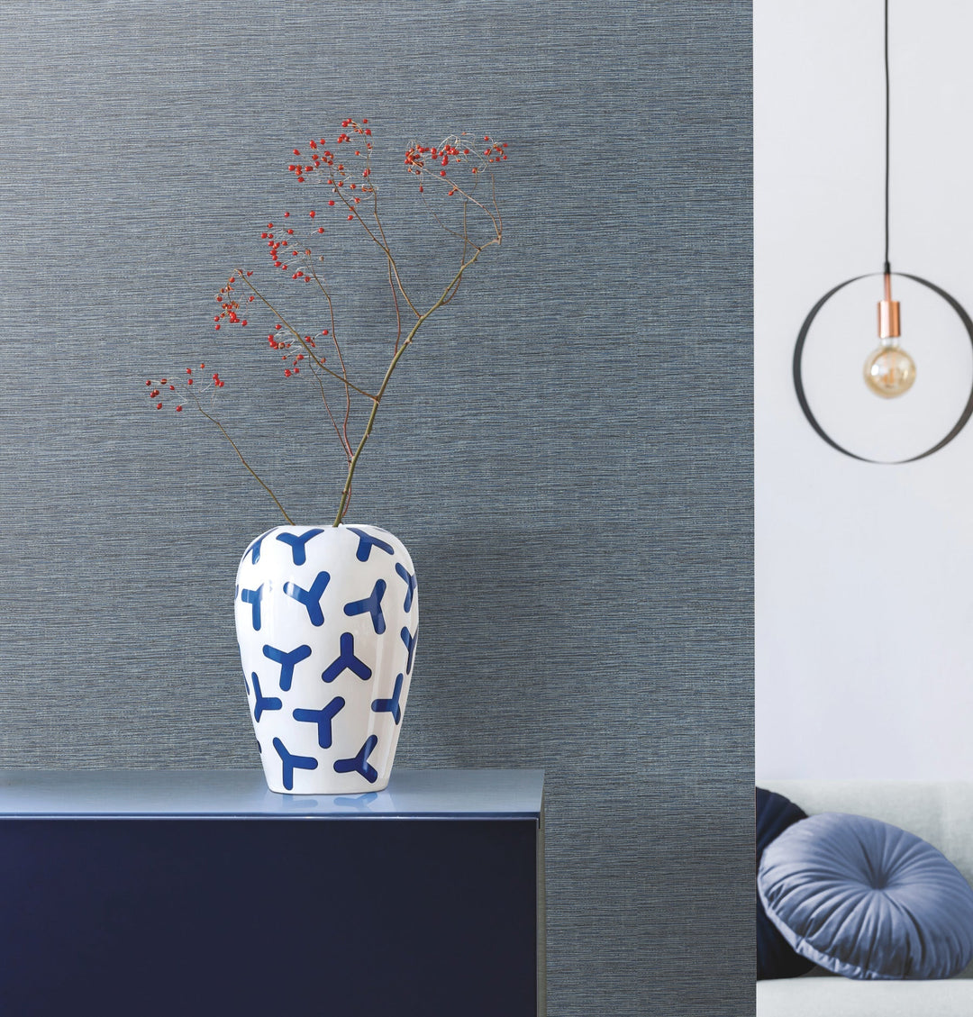Altitude Blue Wallpaper by York Wallcoverings Designer