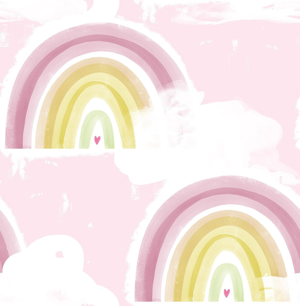 Rainbows Blush DA60201 by Seabrook Designs Designer Wallpaper