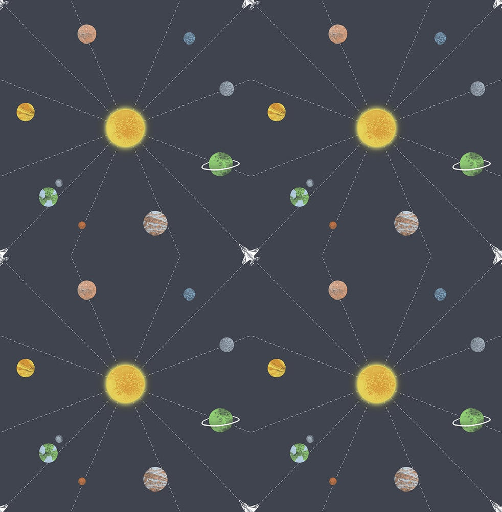 Connecting Space Midnight Blue DA60600 by Seabrook Designs Designer Wallpaper