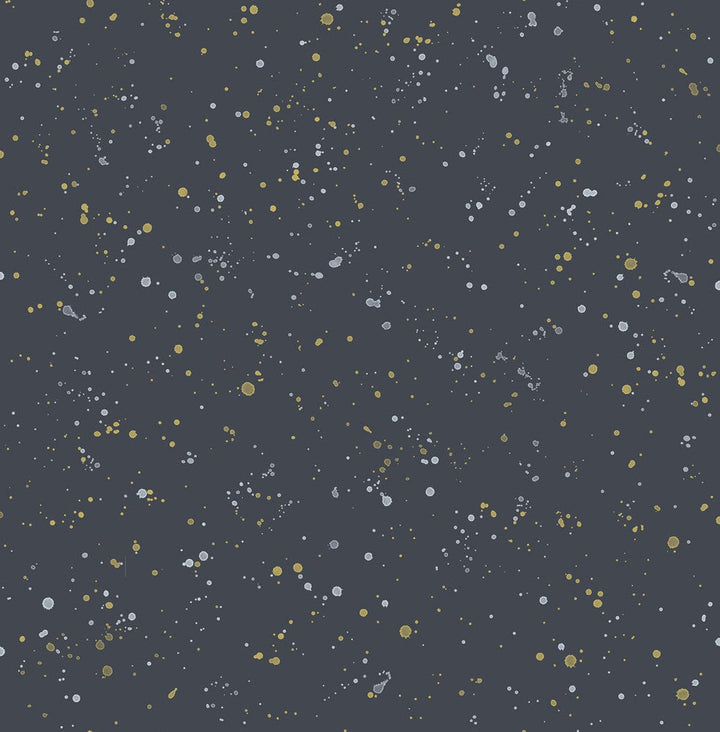 Paint Splatter Midnight Blue and Metallic Gold DA60810 by Seabrook Designs Designer Wallpaper
