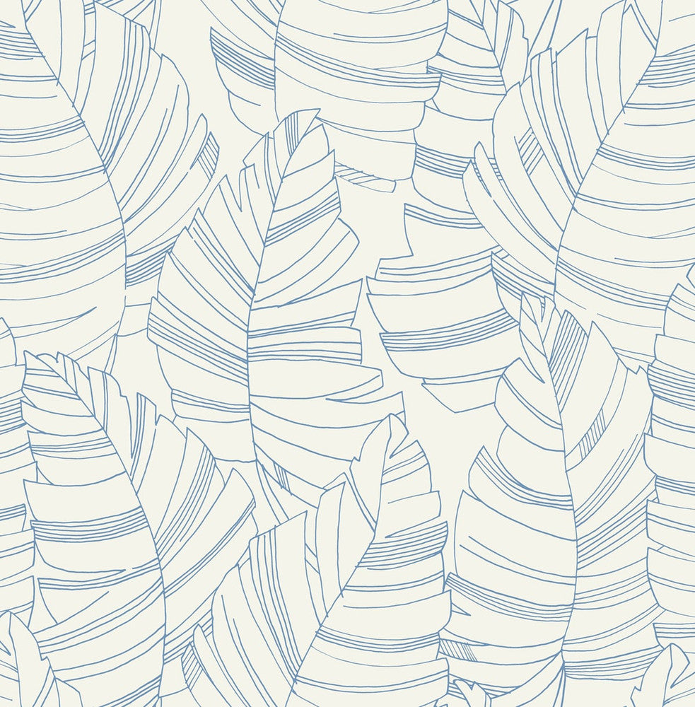 Jungle Leaves Carolina Blue DA61402 by Seabrook Designs Designer Wallpaper