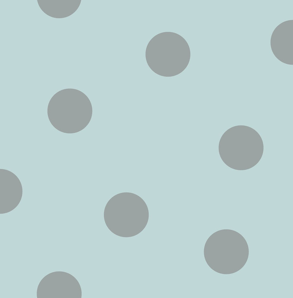 Dots Teal and Metallic Silver DA61604 by Seabrook Designs Designer Wallpaper