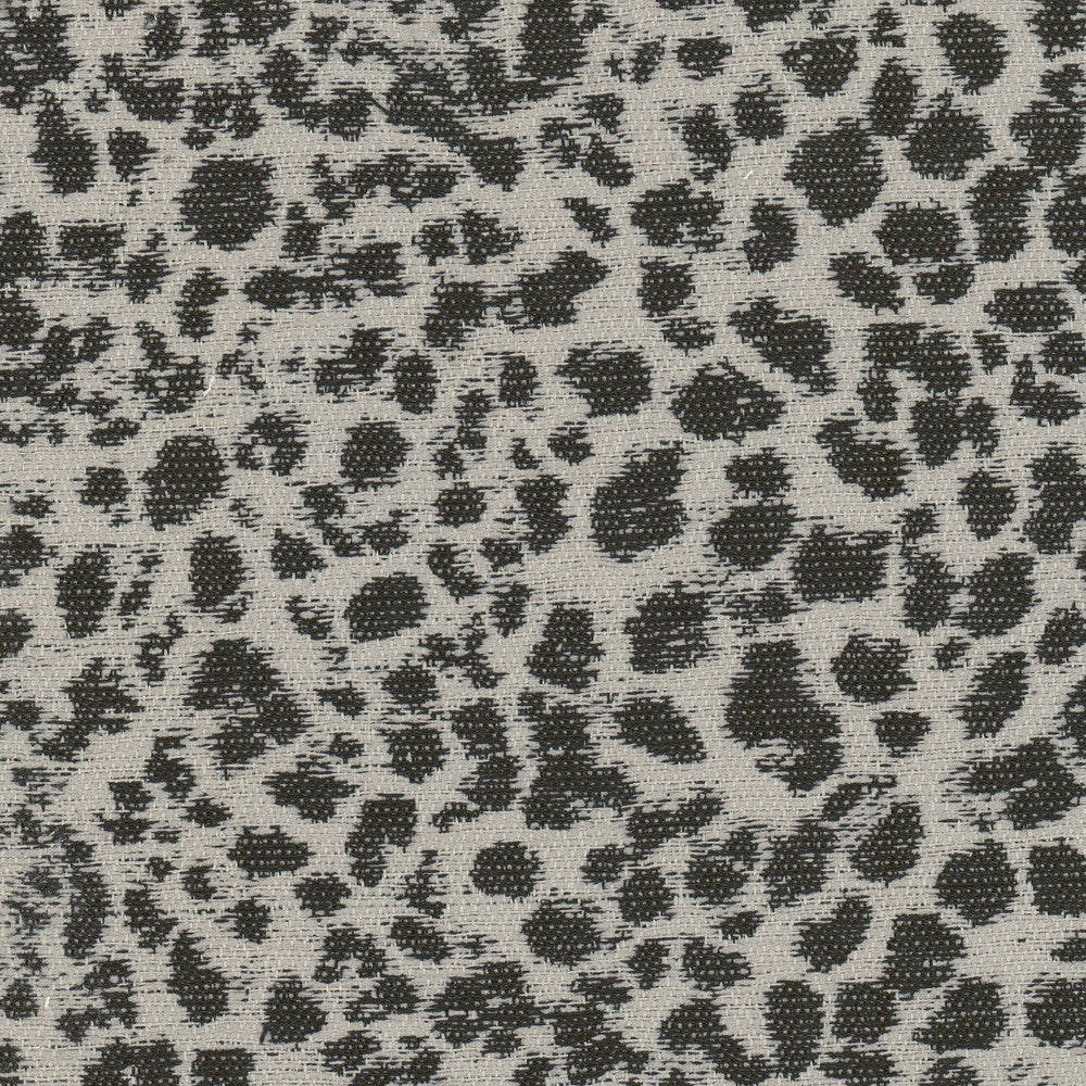 Dalmation 4 Black/Camel by Stout Designer Fabric LIVING IS EASY GREY/SLATE 62%POL 38%PLO USA Horizontal: 13.750 and Vertical: 12.750 55 in - Swanky Fabrics -