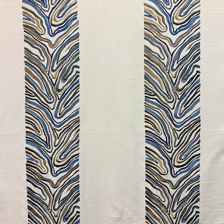 Dax Cobalt by Magnolia Designer Fabric - 100% Cotton, Emb- Viscose India Horizontal: 13 and Vertical: 15 54 - Swanky Fabrics -