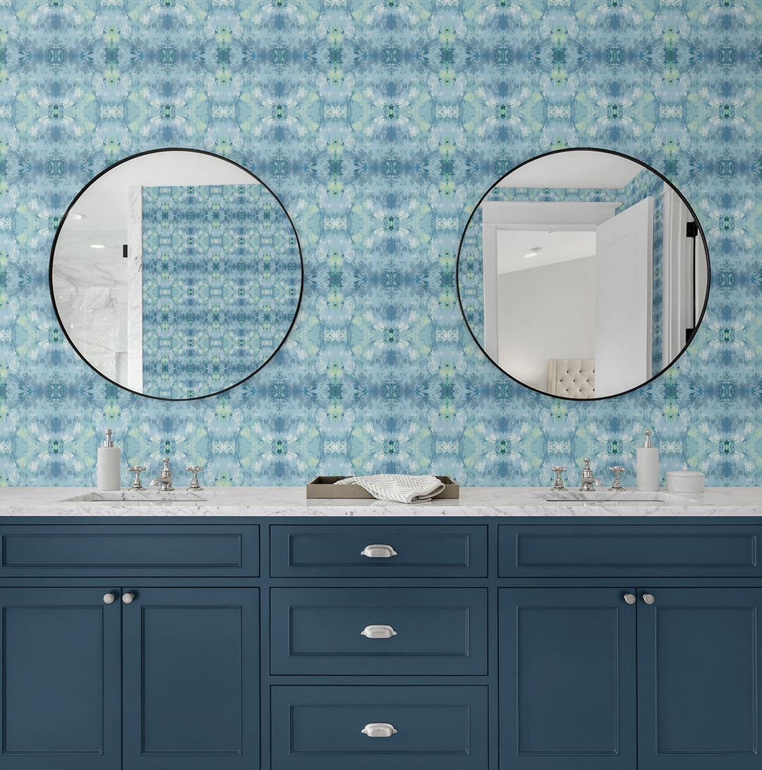 Kaleidoscope Blue DBW1000 by Daisy Bennett Designs Designer Wallpaper