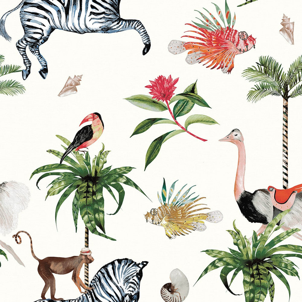 Merry Go Round Cream DBW2005 by Daisy Bennett Designs Designer Wallpaper