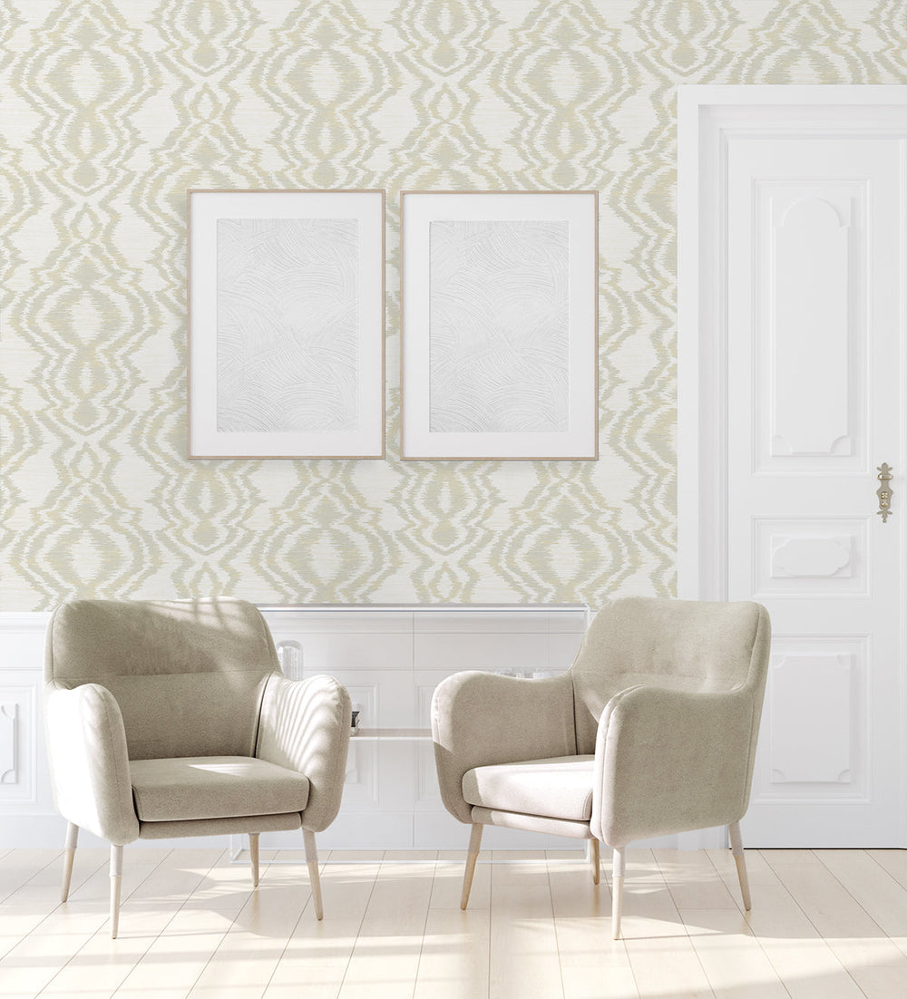 Moirella Taupe DBW8004 by Daisy Bennett Designs Designer Wallpaper