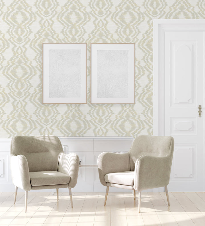Moirella Taupe DBW8004 by Daisy Bennett Designs Designer Wallpaper