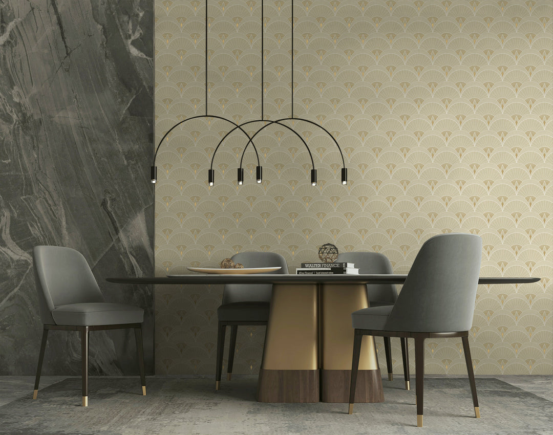 Chrysler Arches Soft Beige DC60306 by Collins & Company Designer Wallpaper