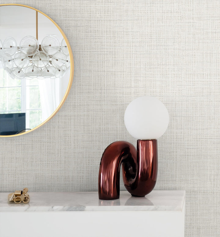 Glitter Faux Finish White Linen DC60700 by Collins & Company Designer Wallpaper
