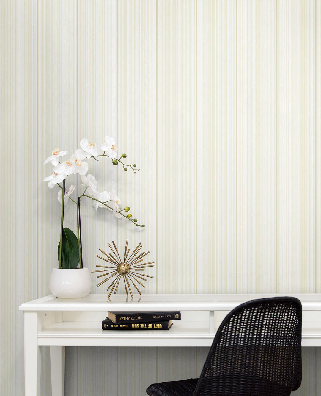 Rockefeller Stripe Honey Stick DC61403 by Collins & Company Designer Wallpaper