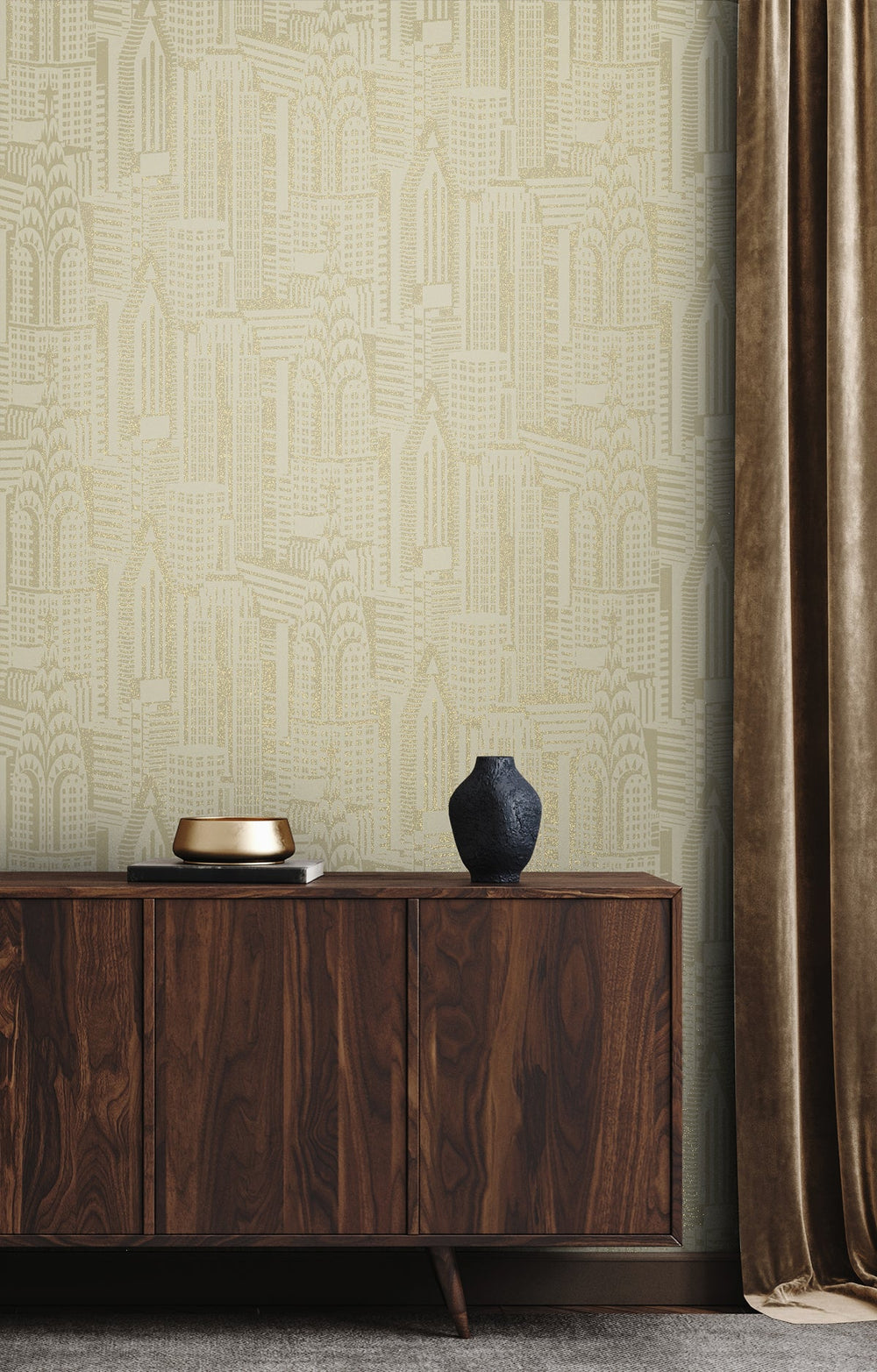 Manhattan Skyline Aurum DC61503 by Collins & Company Designer Wallpaper