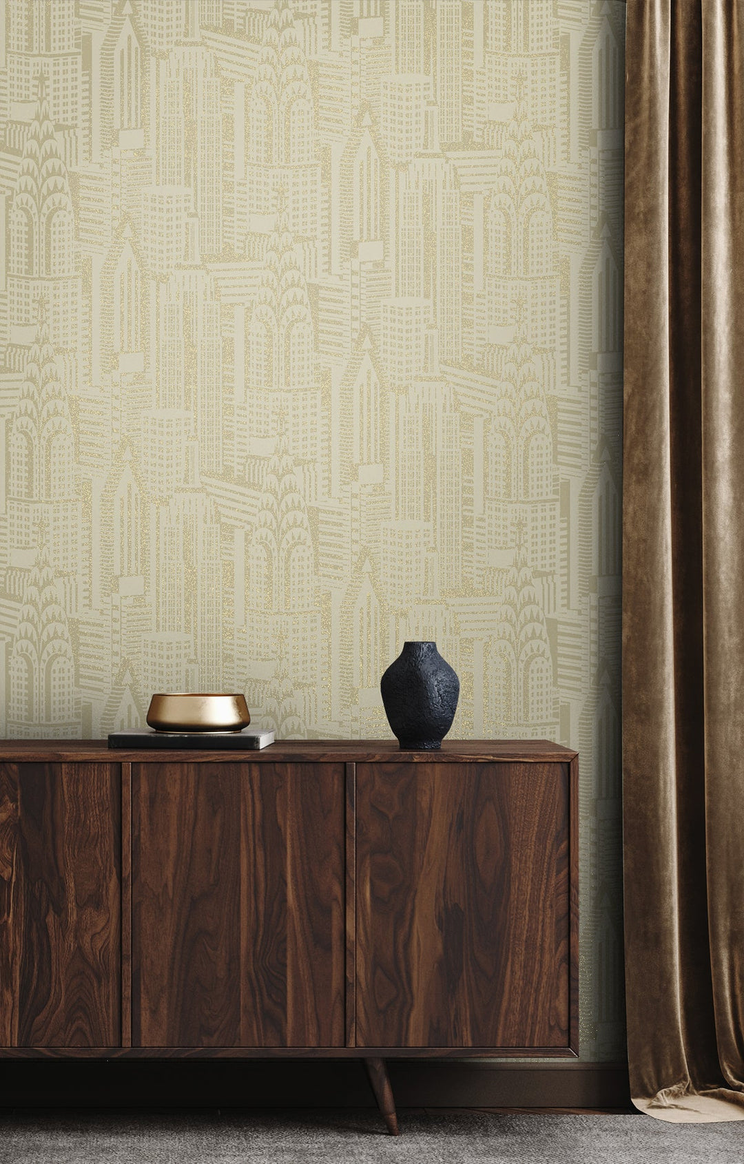 Manhattan Skyline Aurum DC61503 by Collins & Company Designer Wallpaper