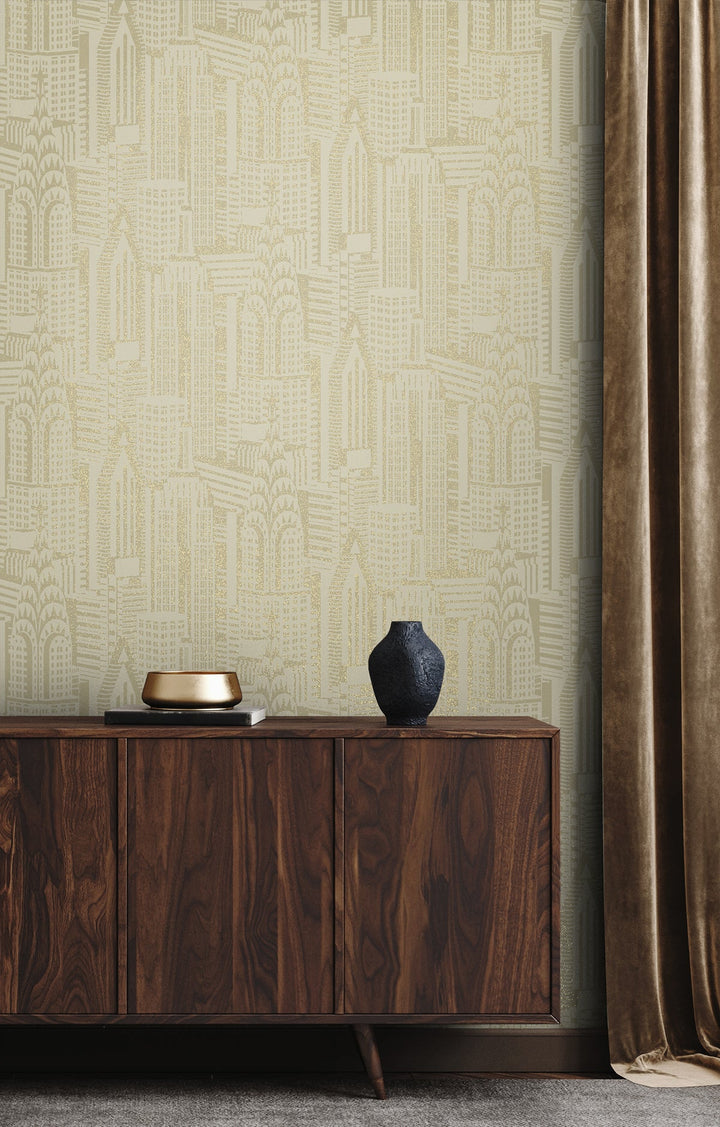 Manhattan Skyline Aurum DC61503 by Collins & Company Designer Wallpaper