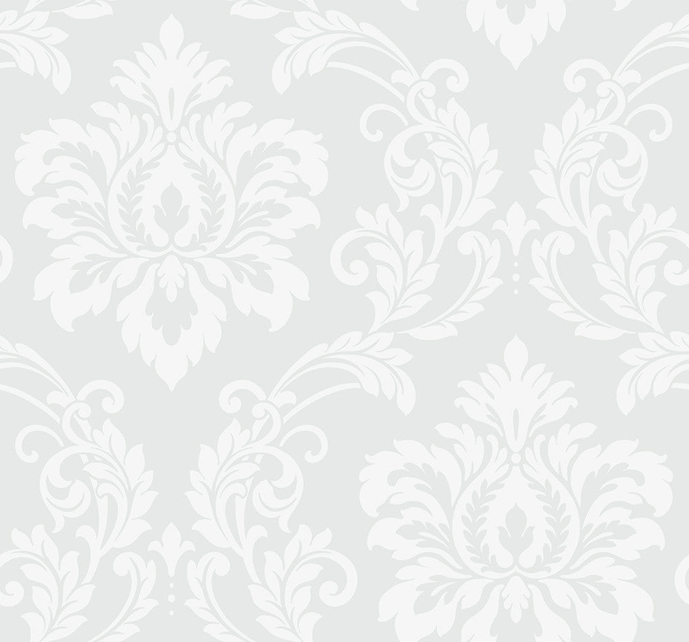 Deco Damask Frosty DC61600 by Collins & Company Designer Wallpaper