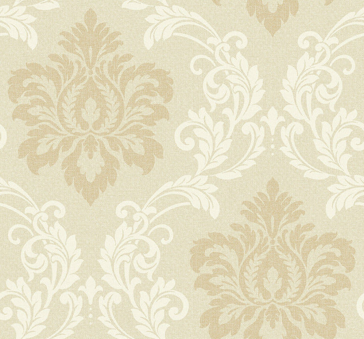 Deco Damask Linen DC61605 by Collins & Company Designer Wallpaper