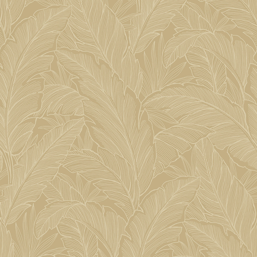Deco Banana Leaf Old Gold DC61705 by Collins & Company Designer Wallpaper