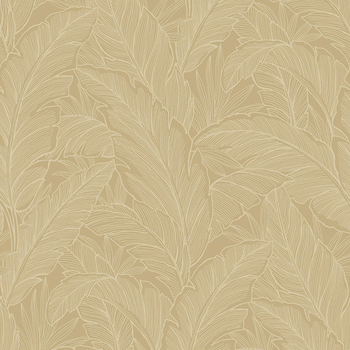 Deco Banana Leaf Old Gold DC61705 by Collins & Company Designer Wallpaper