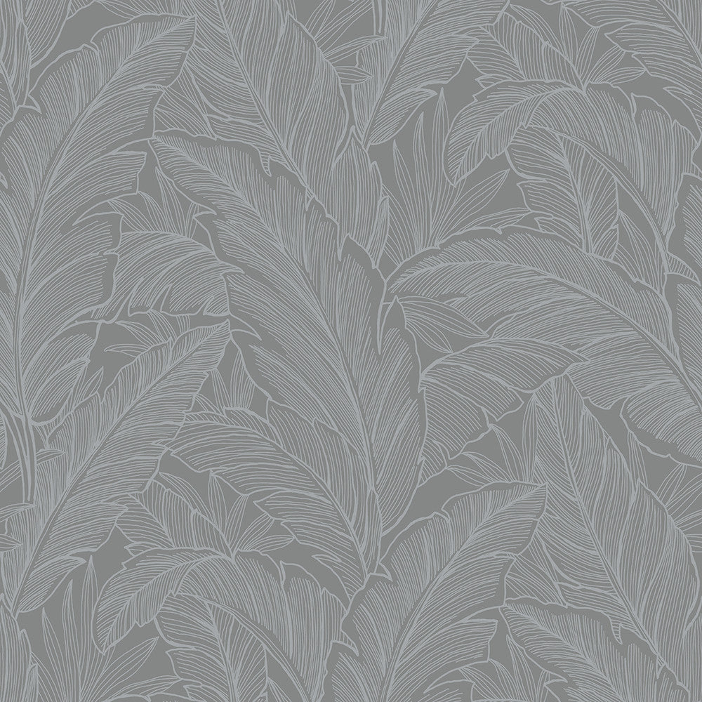 Deco Banana Leaf Slate DC61708 by Collins & Company Designer Wallpaper
