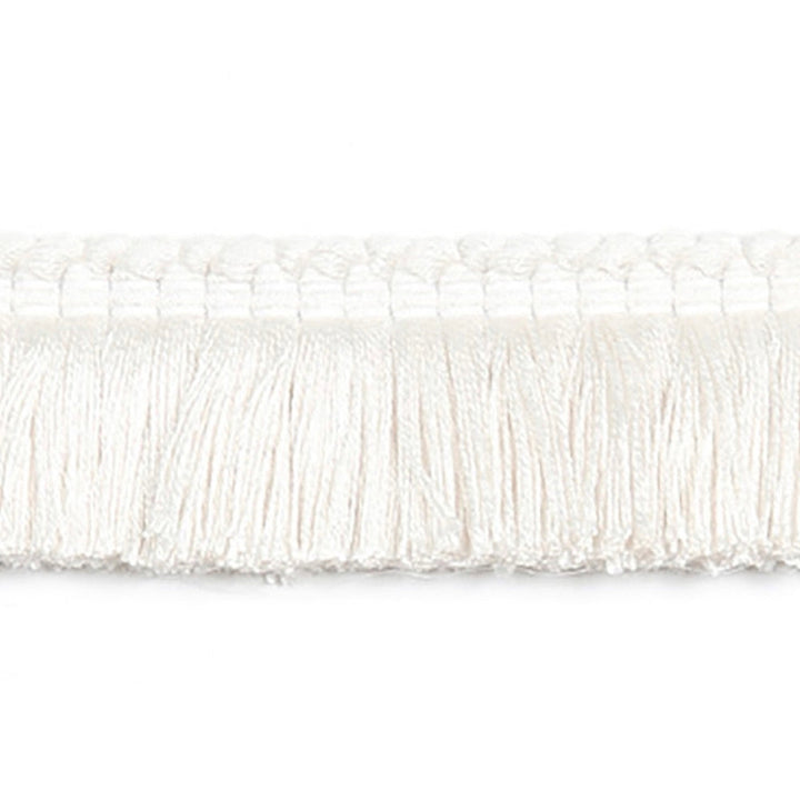 Hellenic Key Brushed Fringe White by Europatex Designer Fabric Hellenic 97% Fibranne, 2% Polyester, 1% Nylon 1.25 inches - Swanky Fabrics -