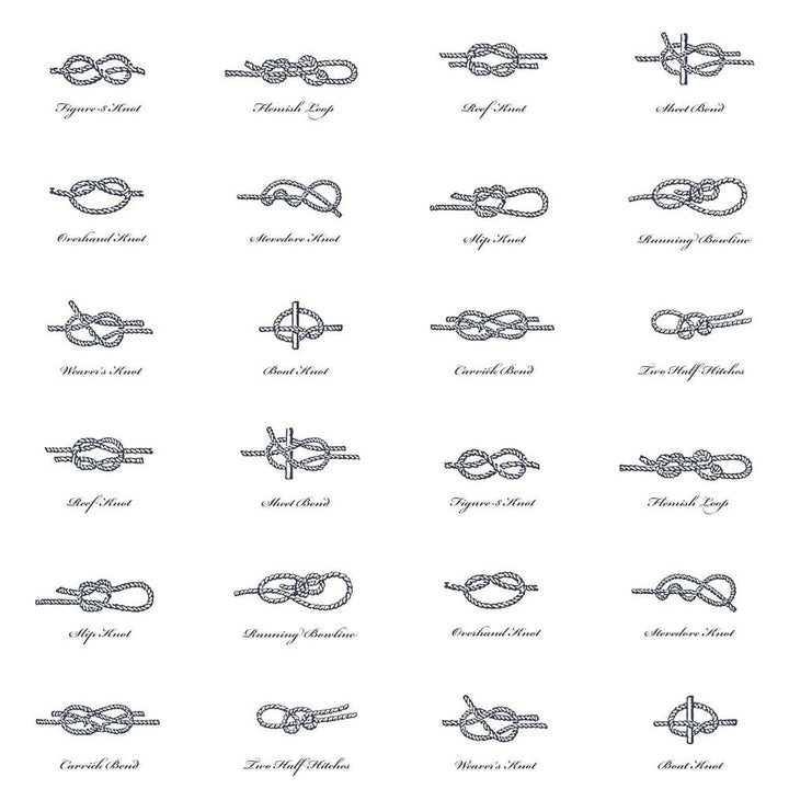 Marius Off White Sailors Knots Wallpaper by ESTA Home Designer Design Department Covers about 56.4 square feet 20.5-in by 33-ft long roll Unpasted 20.9 - Swanky Fabrics -