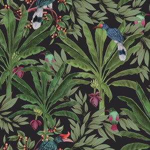 ESTA Home Wallpaper Carola Black Jungle Tropics