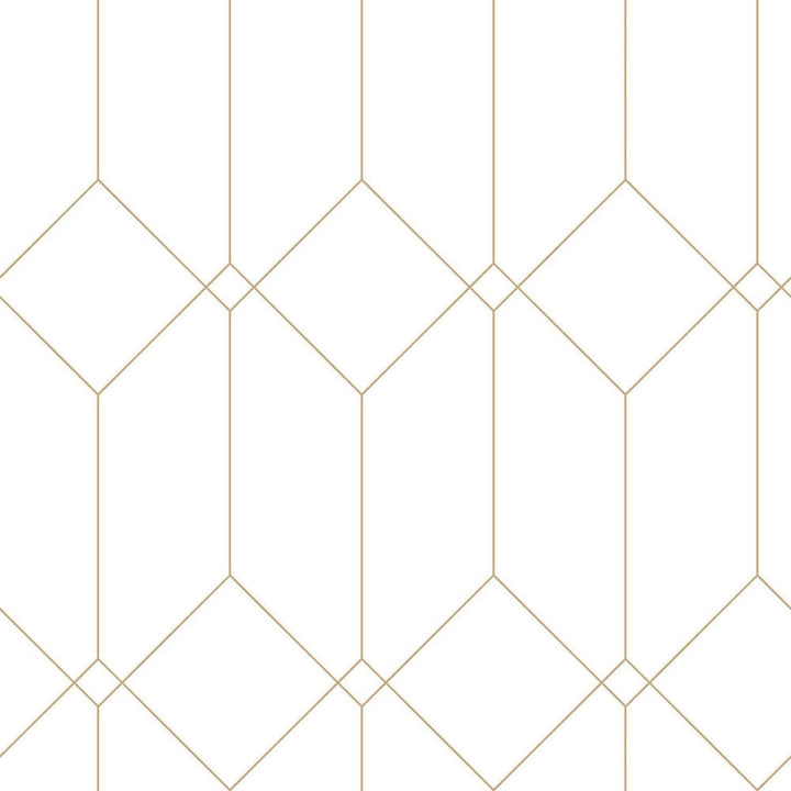 Trilliant White Art Deco Motif Wallpaper by ESTA Home Designer Design Department Covers about 57.5 square feet 20.9-in by 33-ft long roll Unpasted 20.9 - Swanky Fabrics -