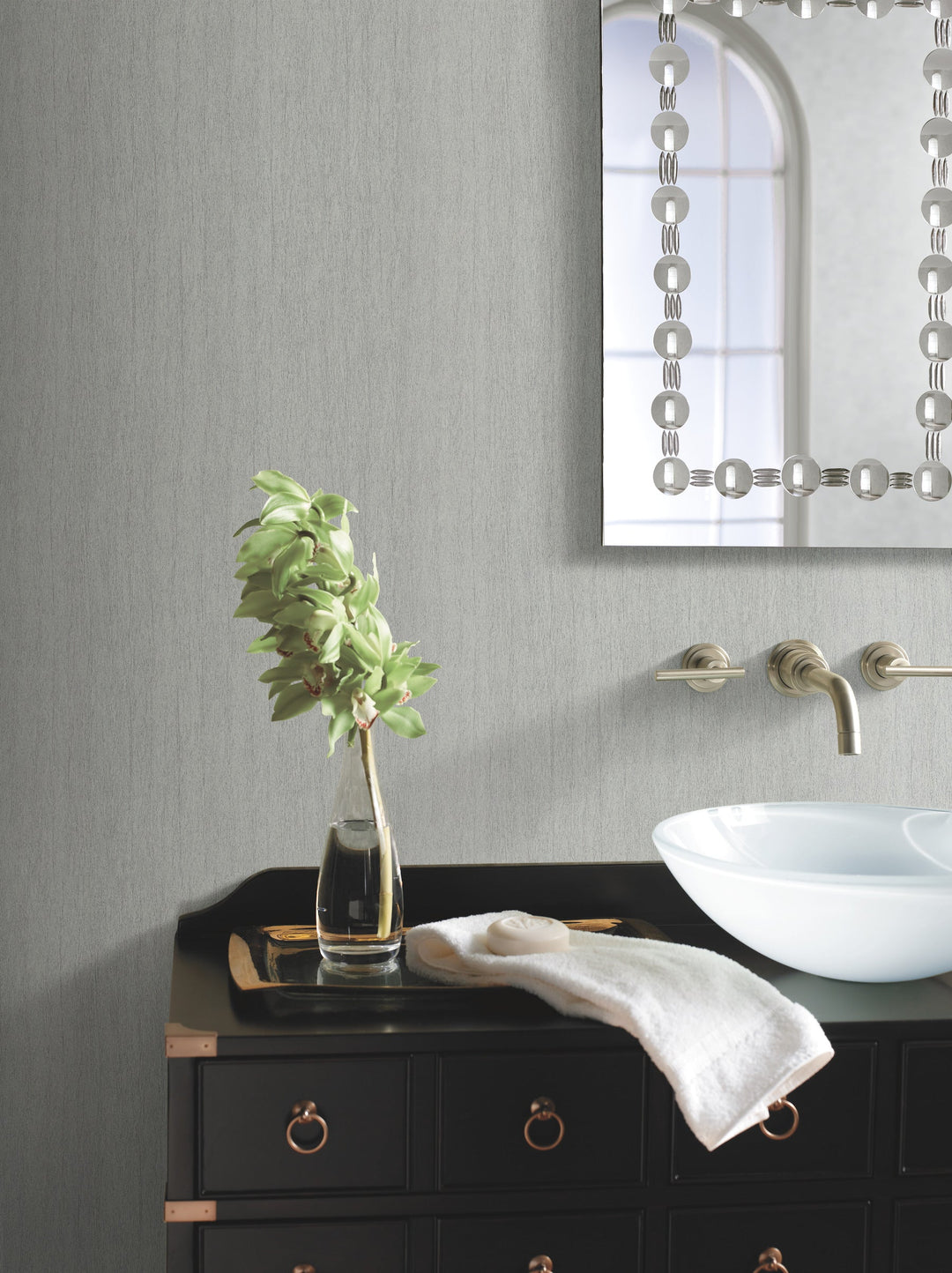 Natural Texture Grey Wallpaper by York Wallcoverings Designer